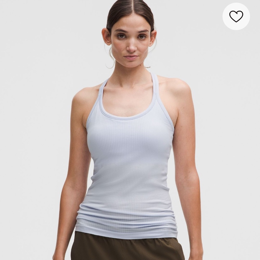 Lululemon Athletica Light blue Ebb to street Tank Top